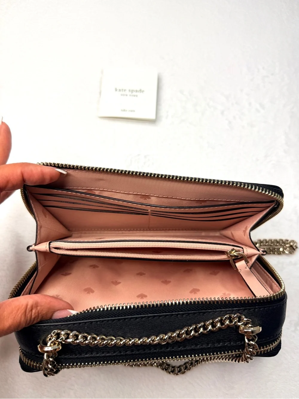 Kate Spade New York Staci Dual Zip Around Crossbody Leather Bag - Black New